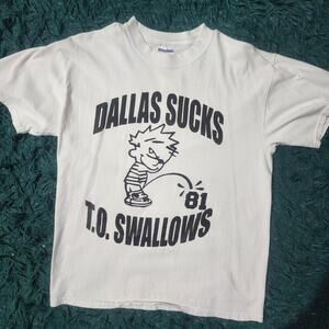 Vintage “Dallas T.O.  81” Trash Talk Graphic T-Shirt L